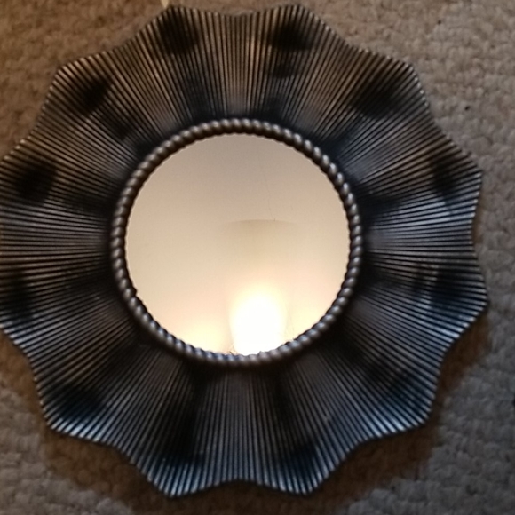 Faux Metal Wall Mirrors Set of 2 - Picture 2 of 4